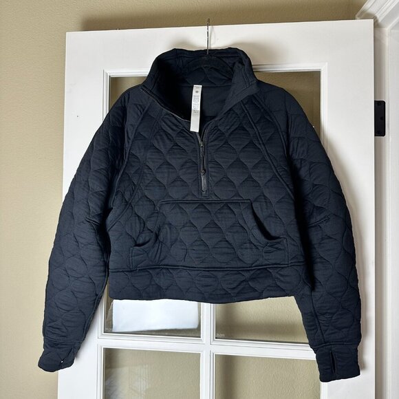 LULULEMON Scuba Oversized Quilted Half Zip Black Size XS/S - Picture 4 of 11